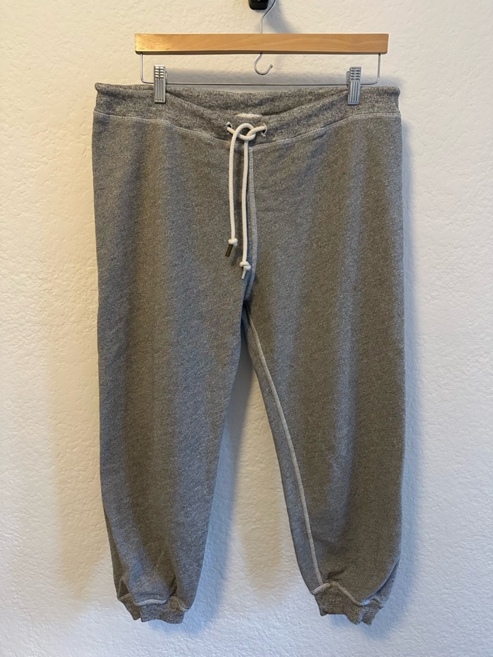 The Great — Gray Terry Cotton Drawstring Jogger Pants